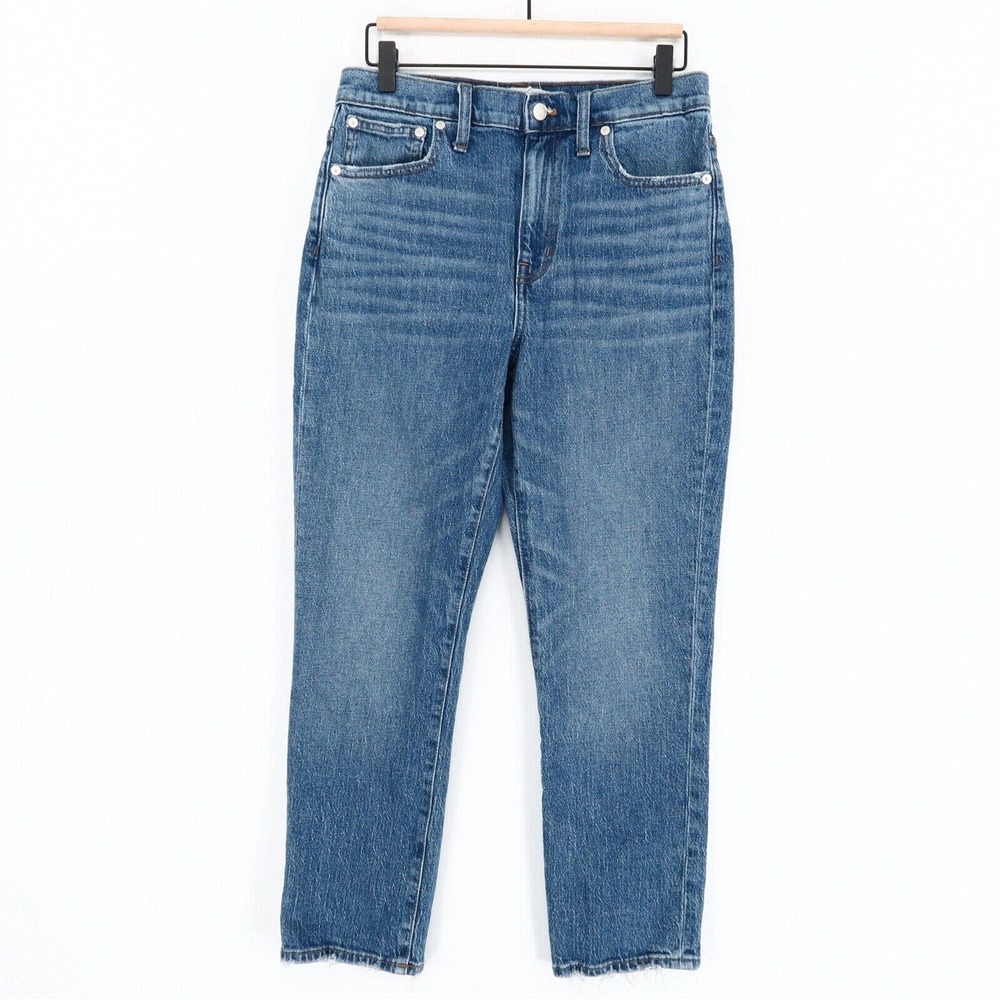 Madewell The High Rise Slim Crop Boy Jeans Womens 28 Blue Stretch Denim